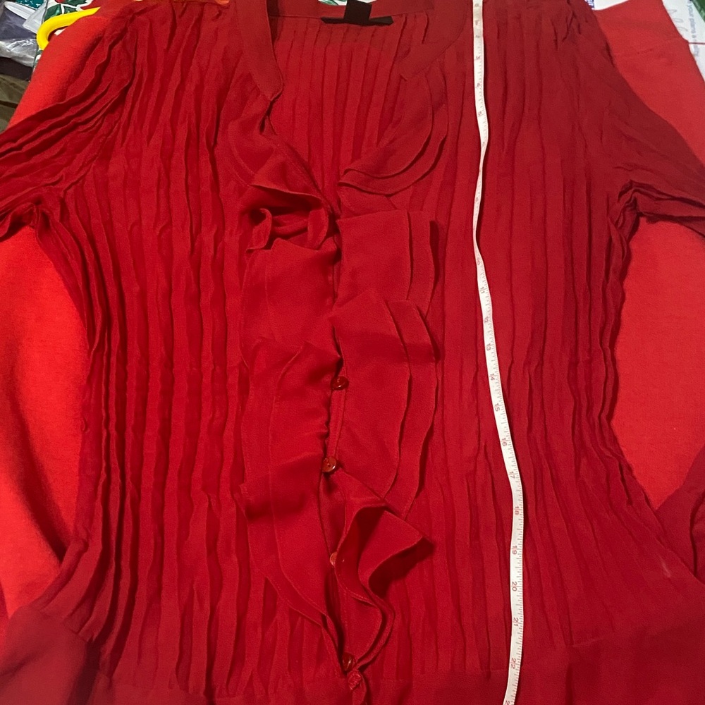 Style & Co. Red Ruffled Blouse Open to Offers! - Picture 8 of 14